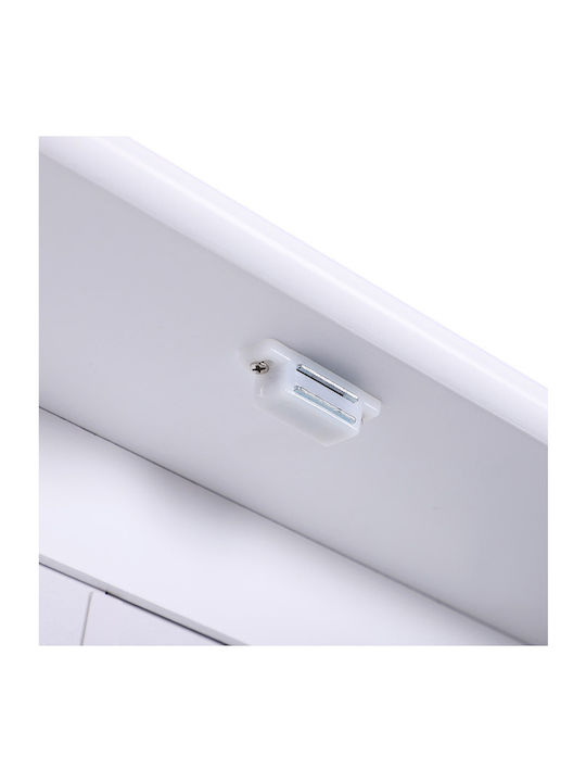Kleankin 834-182 Правоъгълена Банско Огледало от MDF с Рафт & Шкаф 56x58см Бял