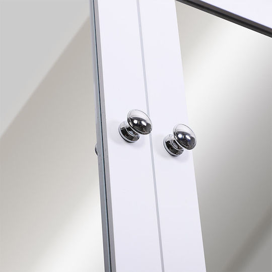 Kleankin 834-182 Rechteckiger Badezimmerspiegel aus MDF mit Regal & Schrank 56x58cm Weiß