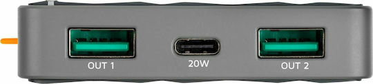 Xtorm Fuel Series Power Bank 10000mAh 20W με 2 Θύρες USB-A και Θύρα USB-C Power Delivery / Quick Charge 3.0 Γκρι