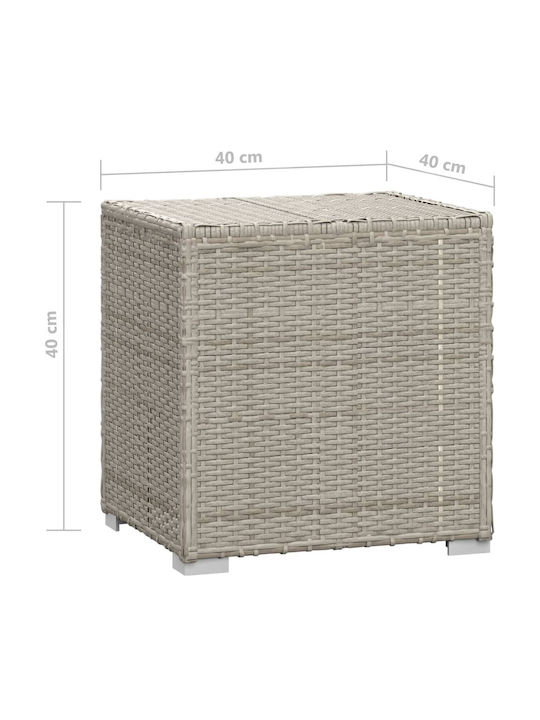 Liegestuhl-Bett Einzel Rattan mit Kissen Grey mit Tisch 3Stück 195x60x31cm.