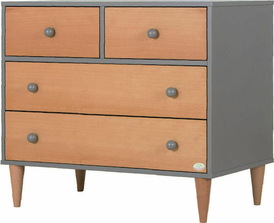 Norma Βρεφική Συρταριέρα με 4 Συρτάρια Καφέ 100x55x88cm Norma Βρεφική Συρταριέρα με 4 Συρτάρια Καφέ 100x55x88cm