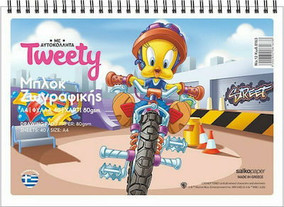 Salko Paper Drawing Pad Tweety No 12 21x29cm 40 Sheets (Various Designs) A4 21x29.7cm 40 Sheets