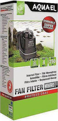Aquael Fan Mikro Plus Internal Aquarium Filter for Aquariums up to 30 liters with a Flow Rate of 250 liters per hour and Power of 4W