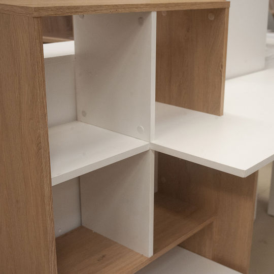 Birou Deskho Din Lemn Cu Birou Alb / Natural 149x50x105cm