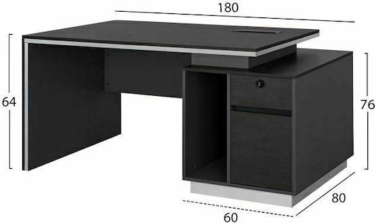 Birou Profesional Rosewood Din Lemn Maro 180x80x76cm