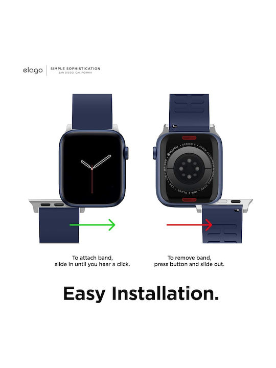 Elago Fluoro Rubber Premium Λουράκι Σιλικόνης Jean Indigo (Apple Watch 42/44/45mm)