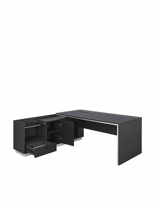 Corner Professional Office Rosewood Wooden Brown 180x170x76cm