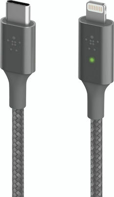 Belkin Smart LED USB-C to Lightning LED USB-C zu Lightning Kabel 18W Gray 1.2m (CAA006BT04GR)