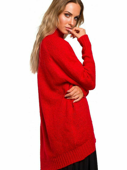 MOE M468 Damen Langarm Pullover Rollkragen Rot MOE468