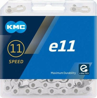 KMC Chain E11 E-Bike Велосипедна Верига 11 Скорости 122 Връзки Сребриста
