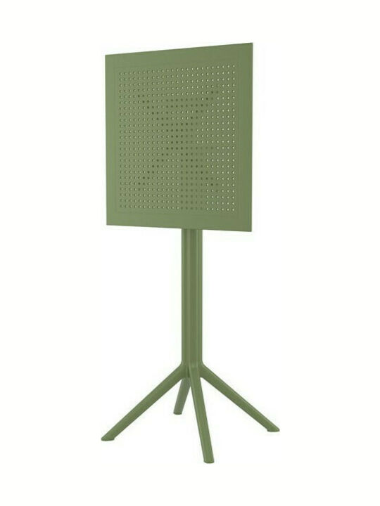 Sky Outdoor Bar Foldable Polypropylene Table Olive Green 60x60x108cm