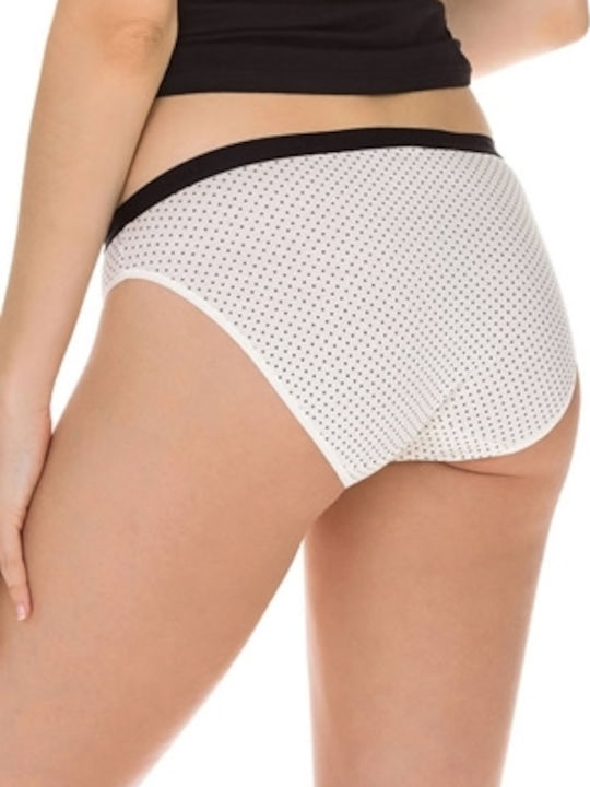 Les Pockets D4C17-21 Βαμβακερά Women's Slip 3Pack Black/Ecru