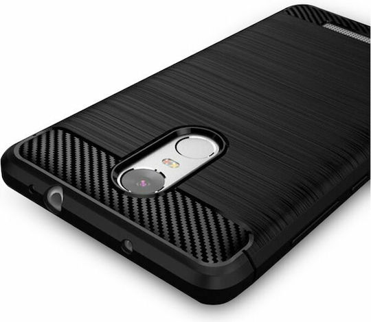 Hurtel Carbon Rugged Armor Back Cover Σιλικόνης Μαύρο (Redmi Note 4)