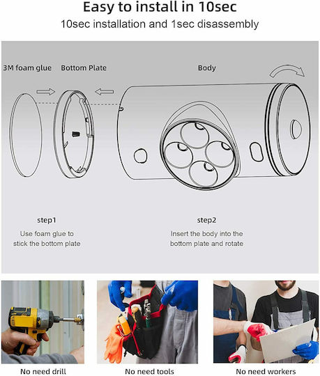 59s UVC Auto Door Handle Sterilizer Λευκό