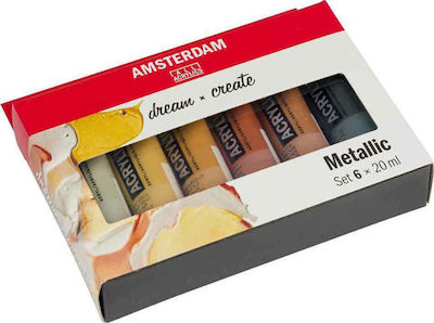 Royal Talens Amsterdam All Acrylics Metallic 20ml 6τμχ