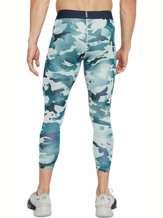 Nike Pro 3/4 AOP Camo Ανδρικό Αθλητικό Κολάν Μακρύ Μπλε