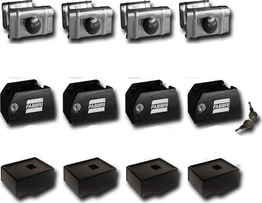 Fabbri Roof Bars Metallic 180cm. (with Roof Rack Legs and Lock) Black