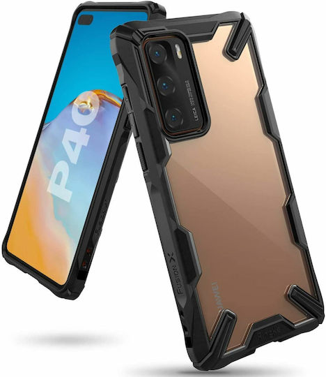Ringke Fusion-X Back Cover Πλαστικό 2mm με Λουράκι Μαύρο (Huawei P40)