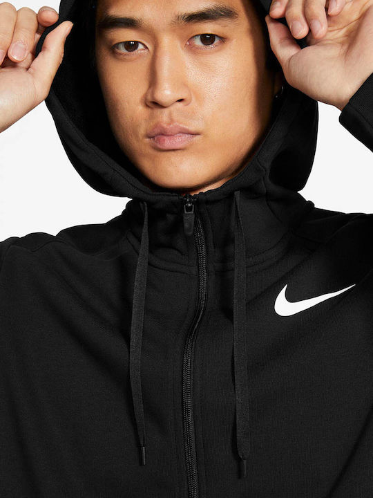 Dri-Fit Ζακέτα με Κουκούλα Μαύρη