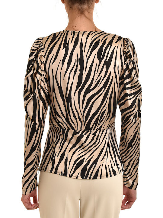 Twenty 29 Women's Blouse Long Sleeve Animal Print Multicolour