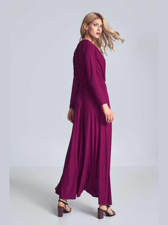 Figl M705 Maxi Dress Wrap Purple 147929