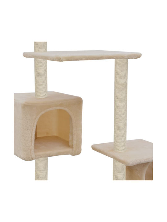 vidaXL Scratching Post Cat Trees Beige Ceiling 70x58x260cm