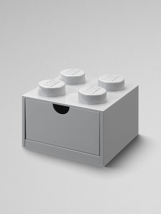 LEGO Παιδικό Κουτί Αποθήκευσης από Πλαστικό 4 Knobs Γκρι 32x16x11cm