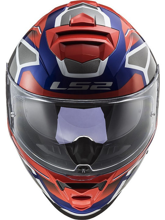 LS2 FF800 Storm Faster Full Face Helmet with Sun Visor ECE 22.05 1400gr Red Blue