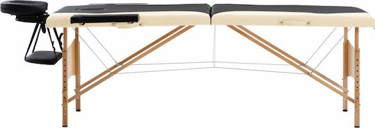 vidaXL 2 Positions Wooden Portable/Folding Massage and Physiotherapy Bed 191x70cm 2 Positions