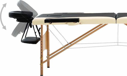 vidaXL 2 Positions Wooden Portable/Folding Massage and Physiotherapy Bed 191x70cm 2 Positions