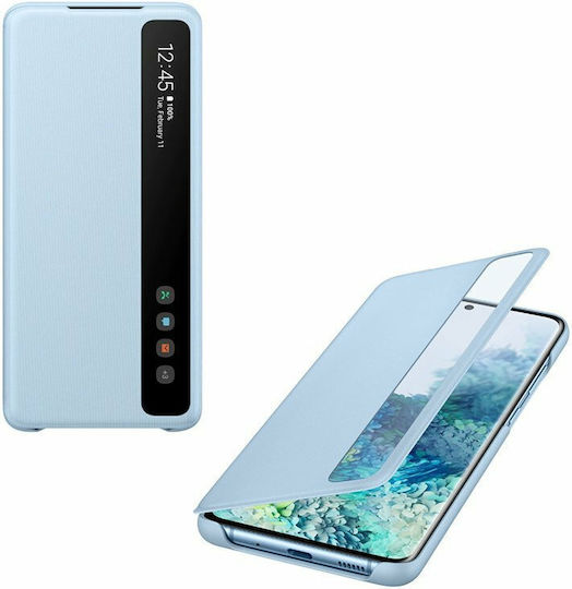 Samsung Clear View Cover Book Δερματίνης / Πλαστικό Γαλάζιο (Galaxy S20+)