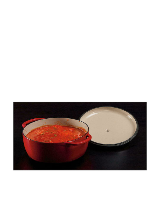 Lodge Βαθιά Κατσαρόλα από Μαντέμι 7.38lt / 36cm Red