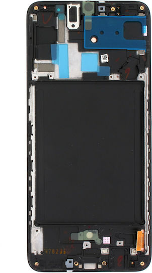 Samsung Οθόνη mit Touch-Mechanismus und Rahmen für Galaxy A70 (Schwarz)