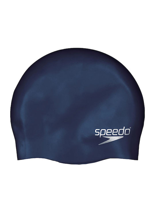 Speedo Plain Moulded Silicone Kids Swimming Cap Blue