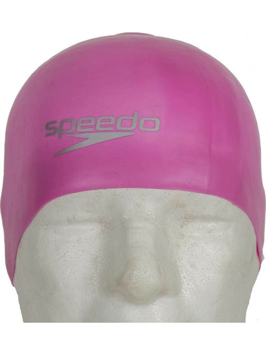 Speedo Plain Moulded Silicone Adults Swimming Cap Pink