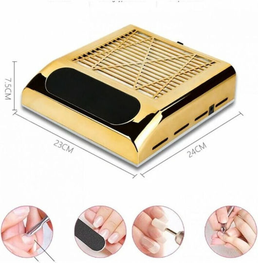 Aspirator de praf pentru unghii 858-8 Gold 80W