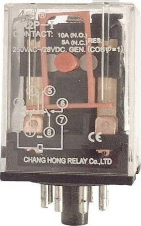 Adeleq Βιομηχανικό Ρελέ Λυχνίας 24V Ρελέ 8 Πόδια 24V AC 11-2241