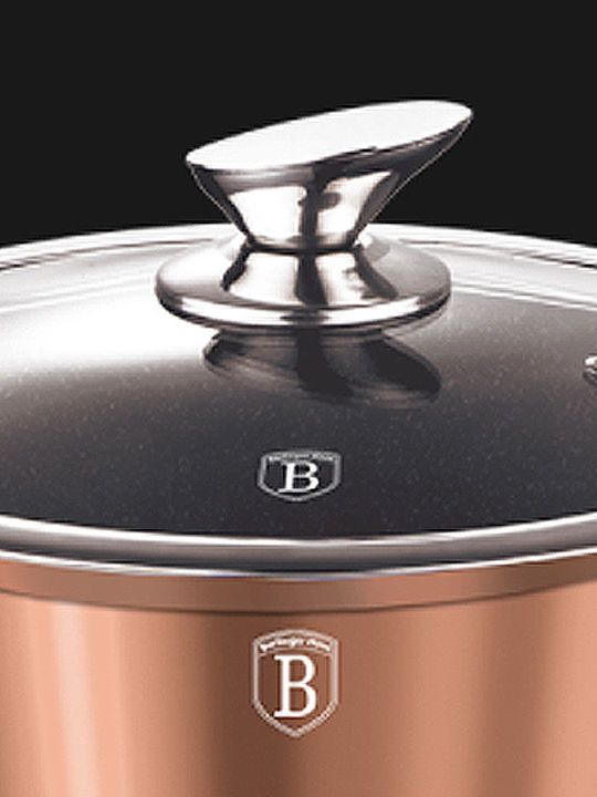 Berlinger Haus Metallic Line Aluminum Stockpot 6.1lt / 28cm Rose Gold Collection