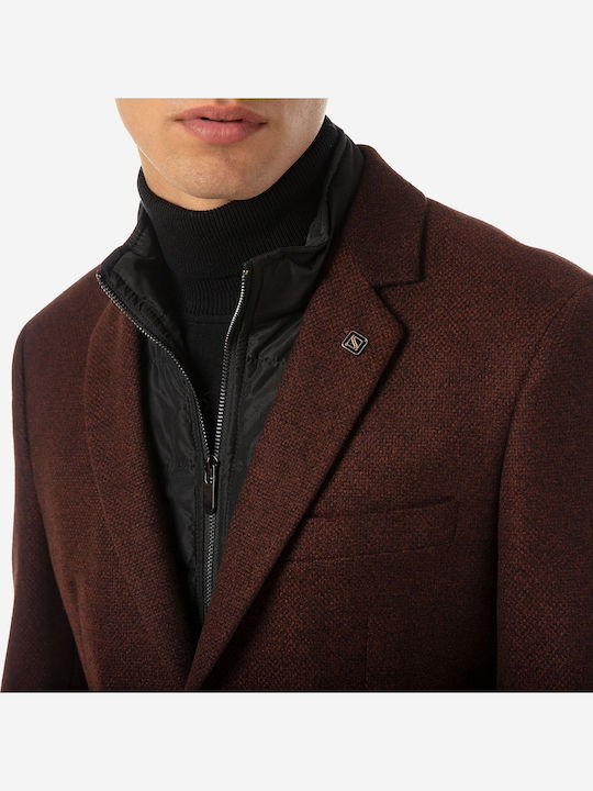 Men's Winter Suit Jacket Burgundy