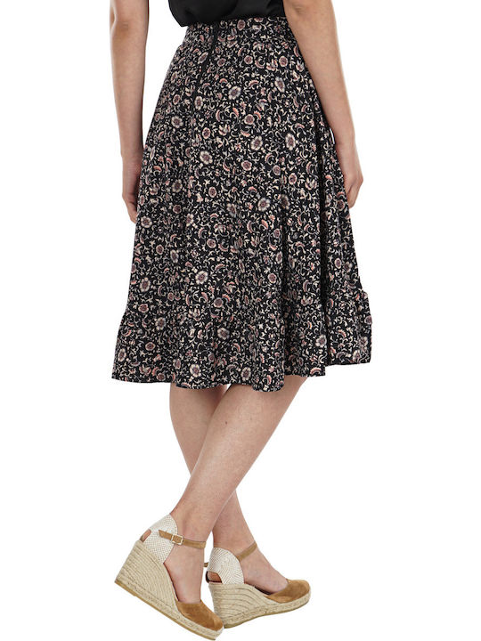 Scotch & Soda Hohe Taille Mini Rock Blumen in Schwarz Farbe