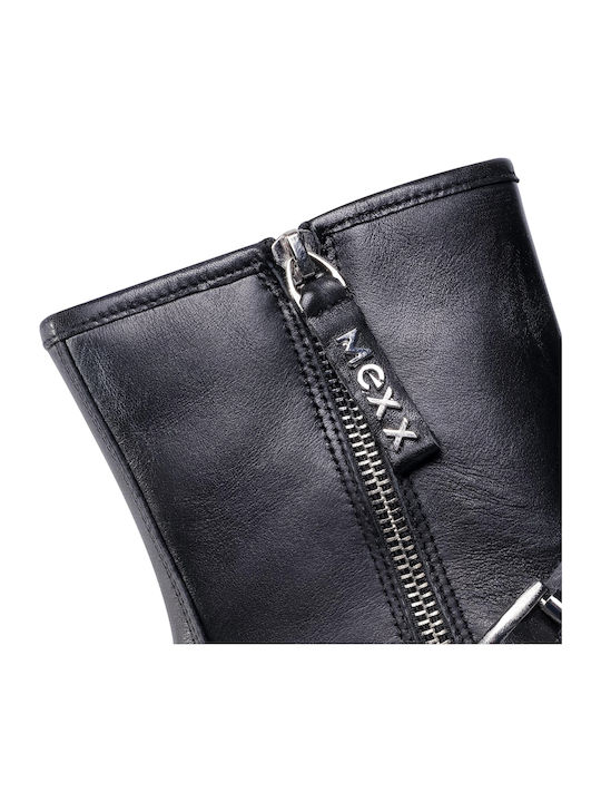 Leder Damen Knöchelstiefel Schwarz