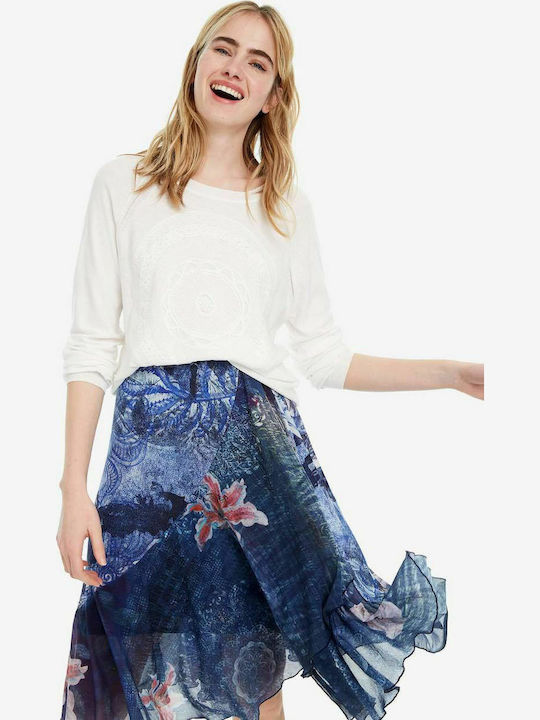Nala 19SWFK08 High-waisted Midi Skirt with Tulle Navy Blue
