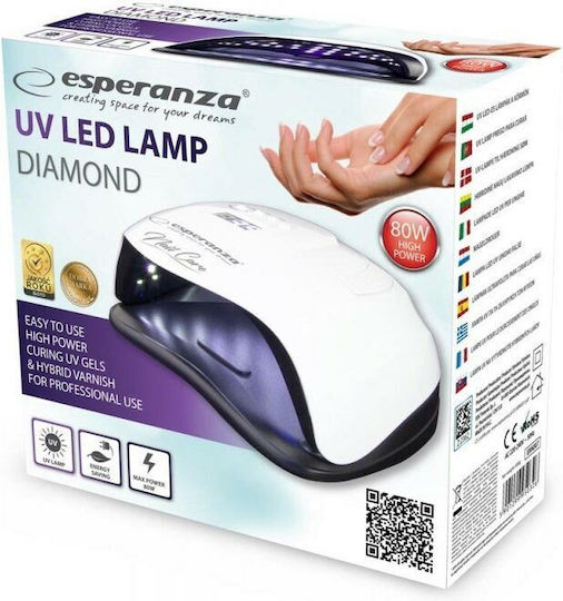 Esperanza Diamond Nageltrockner UV / LED 80W Weiß
