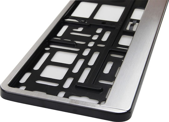 AMiO Car License Plate Frame Metallic 52.5 x 13.5cm Chromium 1pcs