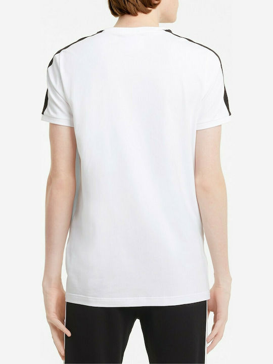 Puma Iconic T7 Ανδρικό T-shirt Λευκό με Λογότυπο
