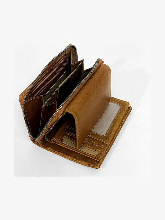 Small Leather Women's Wallet Classic Tabac Brown