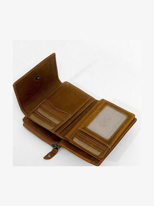 Small Leather Women's Wallet Classic Tabac Brown