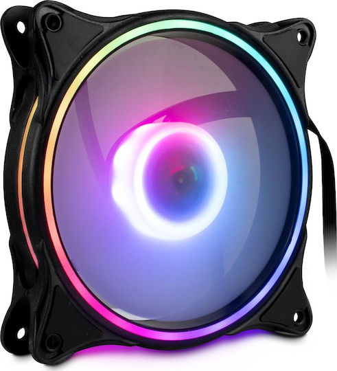 Inter-Tech Argus RS-08 Ventilator Pentru Carcasă 120mm (1200rpm) cu Iluminare RGB și Conexiune Molex cu 4 Pini 3 Bucăți