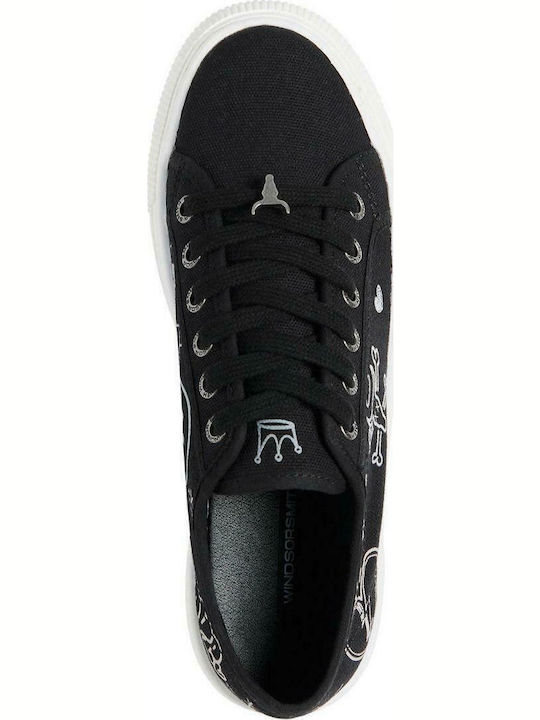 Rhea Damen Flatforms Sneakers Schwarz 0112000576
