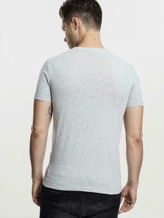 Urban Classics TB497 Men's Short Sleeve T-shirt with V-Neck Gray